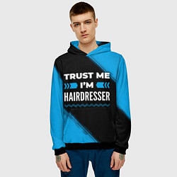 Толстовка-худи мужская Trust me Im hairdresser dark, цвет: 3D-черный — фото 2