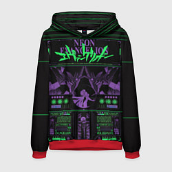 Толстовка-худи мужская Evangelion neon poster, цвет: 3D-красный