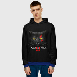 Толстовка-худи мужская Cat of war collab, цвет: 3D-синий — фото 2