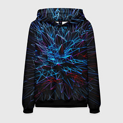 Толстовка-худи мужская Abstract black crystals, цвет: 3D-черный