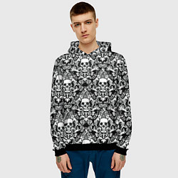 Толстовка-худи мужская Textured skulls, цвет: 3D-черный — фото 2