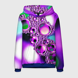 Толстовка-худи мужская Фиолетовые пузыри, цвет: 3D-синий