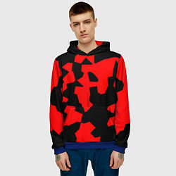 Толстовка-худи мужская Черно-красный авторский арт, цвет: 3D-синий — фото 2