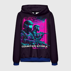 Толстовка-худи мужская Cs Go neon, цвет: 3D-синий