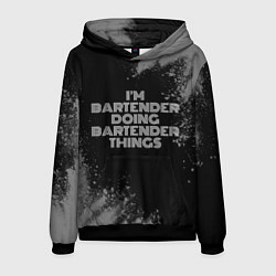 Толстовка-худи мужская Im bartender doing bartender things: на темном, цвет: 3D-черный