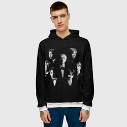 Толстовка-худи мужская BTS BLACK, цвет: 3D-белый — фото 2