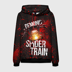 Толстовка-худи мужская Demonic spider-train, цвет: 3D-черный
