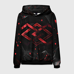 Мужская толстовка Красные ромбы и брызги