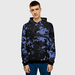 Толстовка-худи мужская Тёмно-синий камуфляж, цвет: 3D-черный — фото 2