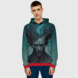 Толстовка-худи мужская Демон леса, цвет: 3D-красный — фото 2