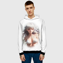 Толстовка-худи мужская Аниме девушка красивая, цвет: 3D-черный — фото 2