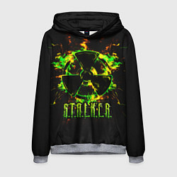 Мужская толстовка S T A L K E R yellow-green fire