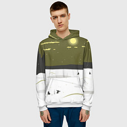 Толстовка-худи мужская Зимняя рыбалка, цвет: 3D-белый — фото 2