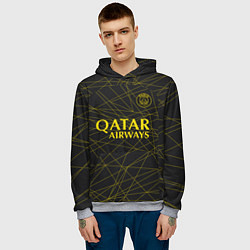 Толстовка-худи мужская Форма ПСЖ 2223 четвертая, цвет: 3D-меланж — фото 2