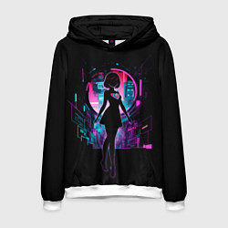 Мужская толстовка Silhouette of a cute anime girl
