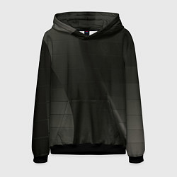 Толстовка-худи мужская Чёрные геометрические металлические листы, цвет: 3D-черный