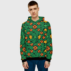 Толстовка-худи мужская Контрастный абстрактный узор, цвет: 3D-черный — фото 2