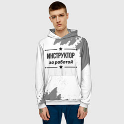 Толстовка-худи мужская Инструктор: за работой, цвет: 3D-белый — фото 2