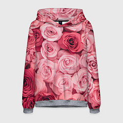 Толстовка-худи мужская Чайная пыльная роза - нежно розовый цветок, цвет: 3D-меланж