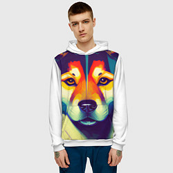 Толстовка-худи мужская Shibu inu dog, цвет: 3D-белый — фото 2