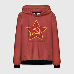 Толстовка-худи мужская Советская звезда, цвет: 3D-черный