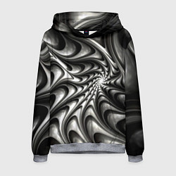 Толстовка-худи мужская Abstract fractal grey, цвет: 3D-меланж