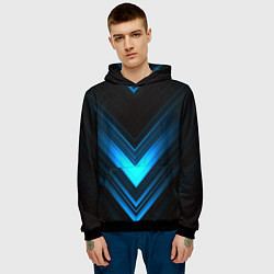 Толстовка-худи мужская Neon geometry stripes, цвет: 3D-черный — фото 2