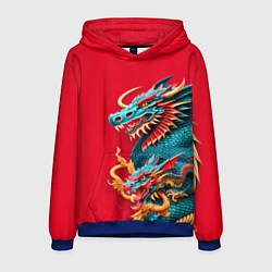 Толстовка-худи мужская Japanese dragon - irezumi, цвет: 3D-синий