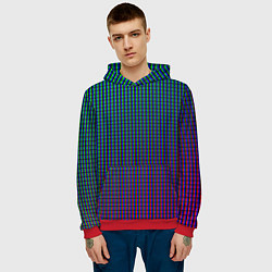 Толстовка-худи мужская Multicolored texture, цвет: 3D-красный — фото 2