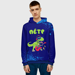 Толстовка-худи мужская Пётр рокозавр, цвет: 3D-синий — фото 2