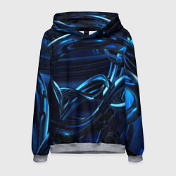 Толстовка-худи мужская Фрактальный узор волны, цвет: 3D-меланж