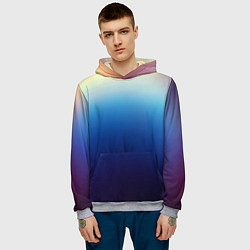 Толстовка-худи мужская Blue gradient colors, цвет: 3D-меланж — фото 2