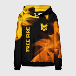 Мужская толстовка Free Fire - gold gradient: надпись, символ