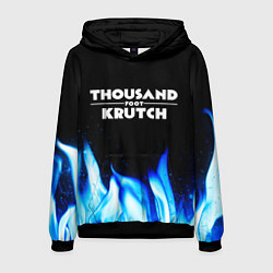 Толстовка-худи мужская Thousand Foot Krutch blue fire, цвет: 3D-черный