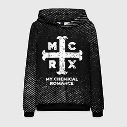 Толстовка-худи мужская My Chemical Romance с потертостями на темном фоне, цвет: 3D-черный