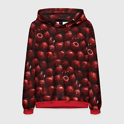 Толстовка-худи мужская Сочная текстура из вишни, цвет: 3D-красный