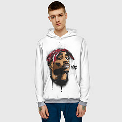 Толстовка-худи мужская 2Pac - Тупак Шакур, цвет: 3D-меланж — фото 2