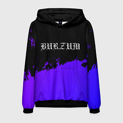 Толстовка-худи мужская Burzum purple grunge, цвет: 3D-черный