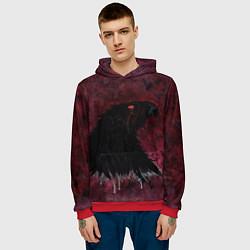 Толстовка-худи мужская Орёл с шрамом, цвет: 3D-красный — фото 2