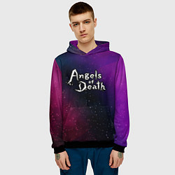 Толстовка-худи мужская Angels of Death gradient space, цвет: 3D-черный — фото 2