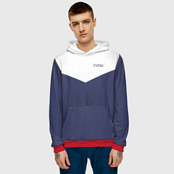 Толстовка-худи мужская FIRM бело-синий, цвет: 3D-красный — фото 2