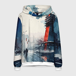 Мужская толстовка Наш город - коллекция Бело-сине-красный - Хуф и Ся