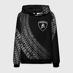 Толстовка-худи мужская Lamborghini tire tracks, цвет: 3D-черный