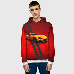 Толстовка-худи мужская Российский гиперкар Flanker F, цвет: 3D-белый — фото 2
