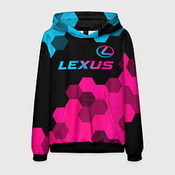 Мужская толстовка Lexus - neon gradient: символ сверху