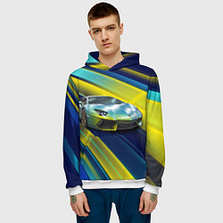 Толстовка-худи мужская Суперкар Lamborghini Reventon, цвет: 3D-белый — фото 2