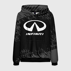 Мужская толстовка Infiniti speed на темном фоне со следами шин
