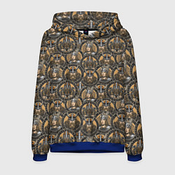 Толстовка-худи мужская Паттерн из викингов, цвет: 3D-синий