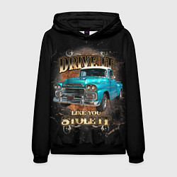 Толстовка-худи мужская Пикап Chevrolet Apache 3100 1959 года, цвет: 3D-черный