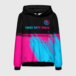 Мужская толстовка Three Days Grace - neon gradient: символ сверху